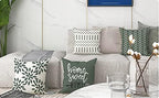YCOLL Pillow Covers 18x18 Set of 4, Modern Sofa Throw Pillow Cover, Decorative Outdoor Linen Fabric Pillow Case for Couch Bed Car, Aqua Green