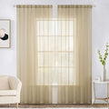 MIULEE 2 Panels Sheer Curtains for Living Room 54 X 72 Inches Beige