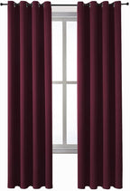 ChrisDowa Grommet Blackout Curtains for Bedroom and Living Room - 2 Panels Set Thermal Insulated Room Darkening Curtains (Burgundy Red, 52W x 72L)