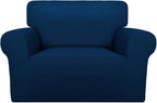 PureFit Super Stretch Sofa Slipcover – Spandex Non Slip Soft Couch Sofa Cover, Washable Furniture Protector with Non Skid Foam and Elastic Bottom for Kids, Pets (Oversized, Navy)