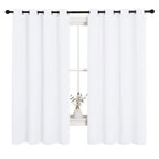 NICETOWN Draperies Curtains Panels, Blocking Out 50% Sunlight Window Treatment Curtains, Small Window Drapes for Bedroom (2 Panels, 55 by 68, White)
