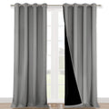NICETOWN Total Shade Curtains and Draperies, Heavy-Duty Full Light Shading Drapes with Black Liner Backing for Villa/Hall/Dorm Window（Silver Grey, Package of 2 Panels, 52 inches Wide x 95 inches Long
