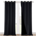 NICETOWN Extra Long Truly Blackout Drapes for Hall and Villa, 100% Blackout Window Curtain Panels with Black Lined for Night Shift Worker, 52-inch Width Each Panel, 108-inch Length, Black, 2 Pieces