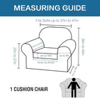 H.VERSAILTEX 2-Pieces Armchair Cover Chair Slipcovers with Arms Furniture Protector Cover Fit Armchair Width Up to 47 Inch, Jacquard Spandex Couch Covers Armchair Slipcover - Storm Blue, Chair