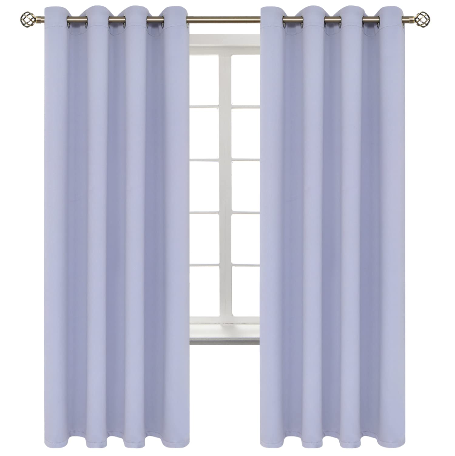 BGment Room Darkening Curtains 72 Inches Long - Grommet Thermal Insulated Drapes Window Treatment Curtains for Bedroom, 2 Panels, 52 x 72 Inch, Lavander