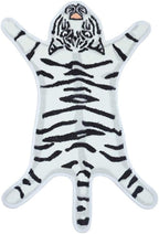 Tiger Print Rug Cartoon Cute Faux Area Rugs Fluffy Animal Print Mat Carpet Kids Small Rugs for Playroom Room Home Decor (2.6x1.8Ft /32.2" Lx21.4 W（54.5x82cm）,White)