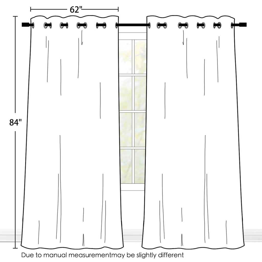 SimpleHome Ombre Black to Grey White Curtains for Living Room 62Wx84L