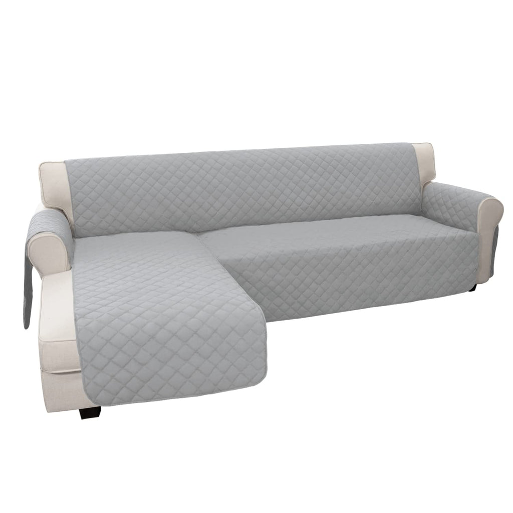 Easy-Going L Shape Sofa Slipcover - Reversible Couch Cover - Furniture Protector for Pets - Small, Light Gray