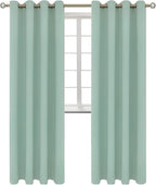 BGment Blackout Curtains - Grommet Thermal Insulated Room Darkening Bedroom and Living Room Curtains, Set of 2 Panels (52 x 108 Inch, Frosty Green)