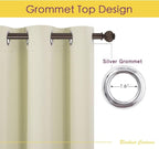 NICETOWN Thermal Room Darkening Draperies Curtains, Thermal Insulated Grommet Room Darkening Drape Panels for Bedroom (Beige, 2 Panels, W42 x L72 -Inch)