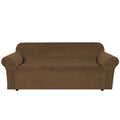 H.VERSAILTEX Stretch Velvet Sofa Covers for 3 Cushion Couch Covers Furniture Protector Soft with Non Slip Elastic Bottom, Crafted from Thick Comfy Rich Velour (Large Sofa 90"-97", Bronze Brown)