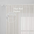 MIULEE Ivory Window Sheer Curtains for Bedroom Living Room Solid Elegant Net Drapes 2 Panels Width 38 x Length 63 Inches