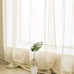 MIULEE 2 Panels Sheer Curtains for Living Room 54 X 72 Inches Beige
