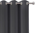 LEMOMO Dark Grey Blackout Curtains 42 x 54 Inch Length Set of 2 Panels Grommet Bedroom Curtains for Living Room