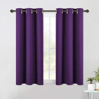 NICETOWN Blackout Curtains & Drapes for Bedroom, Royal Purple, W34 x L40, Set of 2, Triple Weave Grommet Top Thermal Insulated Light Blocking Panels for Bathroom/Living Room
