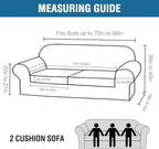 H.VERSAILTEX 3 Piece Stretch Sofa Covers for 2 Cushion Sofa Couch Covers for Living Room Sofa Slipcovers (Base Cover Plus 2 Seat Cushion Covers) Thicker Jacquard Fabric(Large Sofa, Island Fossi)