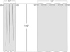 NICETOWN 100% Absolutely Blackout Linen Curtains with Thermal Insulated White Liner, Ivory, W52, 2 Pieces, Noise Reducing Textured Linen Look Curtains for Windows 102 inch Length for Classroom