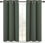 NICETOWN Short Blackout Curtains Noise Reducing, Thermal Insulated and Privacy Room Darkening Drape Panels for Boy's Guest Room Door Small Short Window (Dark Mallard, 2 Panels, W42 x L45 -Inch)