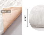 MIULEE Fluffy Rug Soft Shaggy Faux Fur Area Rug Luxury Plush Rectangle Carpet for Christmas Decor Bedroom Living Room Sofa Chair 2 x 3 Feet, White
