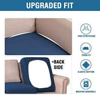 H.VERSAILTEX High Stretch Individual Seat Cushion Covers Sofa Slipcovers Couch Cushion Covers Sofa Covers Featuring Jacquard Textured Twill Fabric (1 Pack for 1 Cushion Chair, Navy, Small)