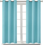 BGment Baby Blue Short Curtains for Kitchen Window, Room Darkening Curtains 45 Inch Length Thermal Insulated Drapes for Small Bedroom, Set of 2 Panels, 38 x 45 Inch
