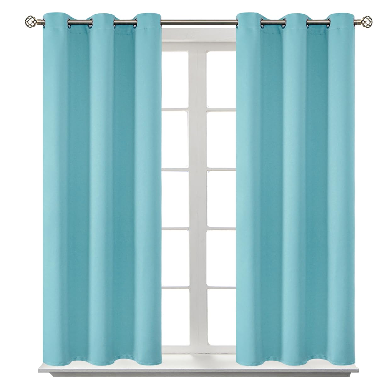 BGment Short Curtains for Small Window 54 Inch Long - Baby Blue 2 Panels