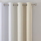 Beige and Greyish White Ombre Blackout Curtains Living Room 84 Inches Long