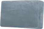 H.VERSAILTEX Velvet Stretch Individual Couch Cushion Cover Plush Slipcover for Loveseat & Sofa Seat Cushion Furniture Protector Seat Cover (1 Piece Loveseat Cushion Cover, Stone Blue)