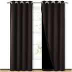 NICETOWN High End Thermal Curtains, Full Blackout Curtains 84 inches Long for Dining Room, Soundproof Window Treatment Drapes for Hall Room, Brown, 52 inches Wide Per Panel, Set of 2 Panels