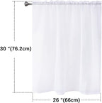 SpaceDresser White Kitchen Sheer Valance Curtains 30 Inch, Voile Sheer Cafe Curtains for Bathroom Farmhouse Country Light Filtering Short Window Curtain 1 Pair 2 Panels(White,26 W x 30 L)