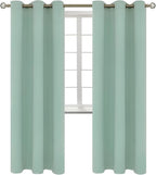 BGment Blackout Curtains - Grommet Thermal Insulated Room Darkening Bedroom and Living Room Curtains, Set of 2 Panels (42 x 84 Inch, Frosty Green)