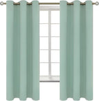 BGment Blackout Curtains - Grommet Thermal Insulated Room Darkening Bedroom and Living Room Curtains, Set of 2 Panels (42 x 63 Inch, Frosty Green)