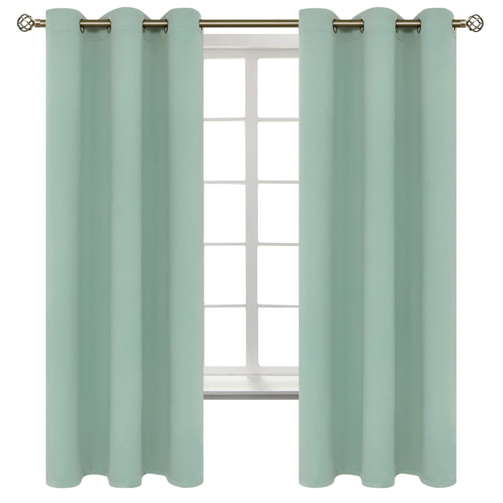 BGment Frosty Green Room Darkening Curtains 63 Inch for Bedroom - 2 Panels