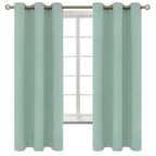BGment Frosty Green Room Darkening Curtains 63 Inch for Bedroom - 2 Panels