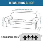 H.VERSAILTEX High Stretch Sofa Slipcover 4 Piece Cover Velvet Furniture Protector Form Fit Thick Velvet Extra Large Sofa Cover for 3 Cushion Couch Width Up to 97 Inch (Large Sofa, Peacock Blue)