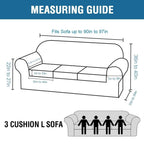 H.VERSAILTEX High Stretch Sofa Slipcover 4 Piece Cover Velvet Furniture Protector Form Fit Thick Velvet Extra Large Sofa Cover for 3 Cushion Couch Width Up to 97 Inch (Large Sofa, Brown)