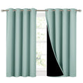 NICETOWN Aqua Blue 100% Blackout Curtains 45 inches Long, 2 Thick Layers Completely Blackout Window Treatment Thermal Insulated Lined Drapes for Small Window (1 Pair, 52 inches Width Each Panel)