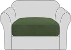 H.VERSAILTEX Stretch Couch Cushion Covers Individual Seat Sofa Chair Slipcovers Cushion Protector Cover Featuring Jacquard Textured Twill Fabric(1 Cushion Chair Cover, Bronze Green)