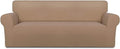 PureFit Super Stretch Sofa Slipcover – Spandex Non Slip Soft Couch Sofa Cover, Washable Furniture Protector with Non Skid Foam and Elastic Bottom for Kids, Pets （Sofa, Camel）