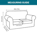 Turquoize 3 Piece Sofa Covers for 2 Cushion Couch Sofa Slipcover Soft Couch Cover for Dogs-Washable Sofa Furniture Covers with 2 Individual Cushion Covers, Feature Jacquard Fabric (Loveseat, Black)