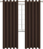 BGment Blackout Curtains for Bedroom - Grommet Thermal Insulated Room Darkening Curtains for Living Room, Set of 2 Panels (70 x 84 Inch, Brown)