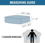 H.VERSAILTEX Velvet Stretch Couch Cushion Cover Plush Cushion Slipcover for Chair Cushion Furniture Protector Seat Cushion Sofa Cover (1 Piece Armchair Cushion Covers, Sea Grass)