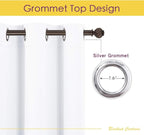 NICETOWN Curtain Panels for Bedroom - Home Decoration Solid Grommet Draperies/Drapes, Not Blackout Window Curtains for Kitchen (2 Panels, 42 by 54, White)