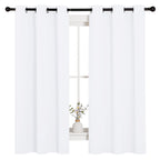 NICETOWN White Window Curtain Panels - 50% Light Blocking Curtains for Bedroom & Dining Room Window (Set of 2, 42 inches x 63 inches)