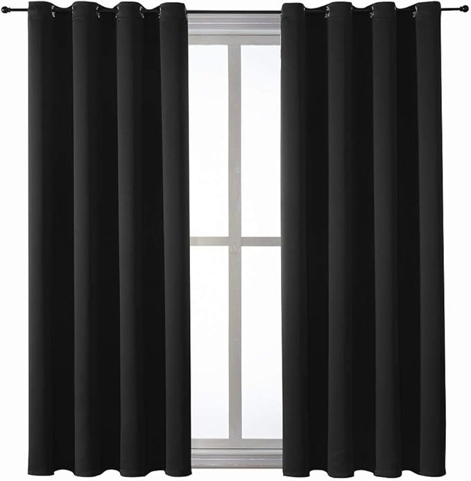 ChrisDowa Blackout Curtains for Bedroom and Living Room 63 Inches Long