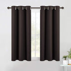 NICETOWN Blackout Curtain Panels for Bedroom, 2 Panels, Toffee Brown, W42 x L40-inch, Thermal Insulated Grommet Top Blackout Draperies and Drapes for Basement