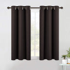 NICETOWN Blackout Curtains & Drapes for Bedroom, Toffee Brown, W34 x L40, Set of 2, Triple Weave Grommet Top Thermal Insulated Light Blocking Panels for Bathroom/Living Room