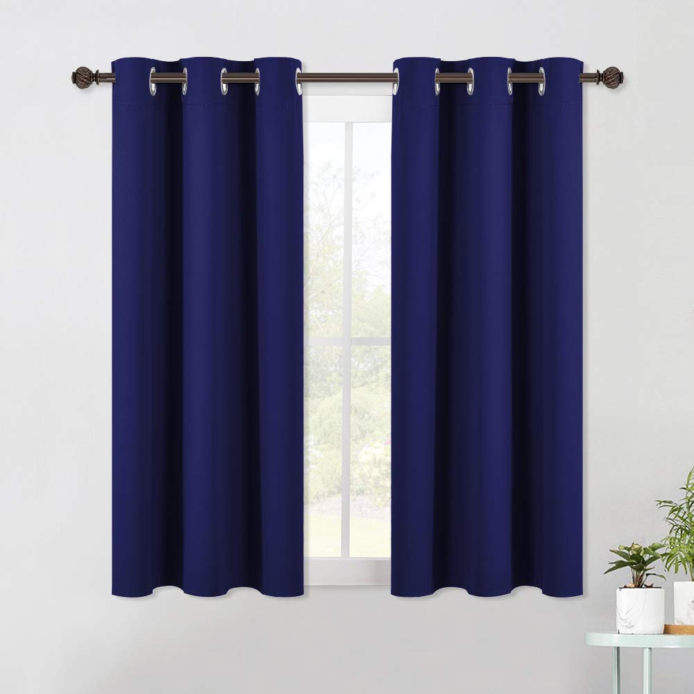 NICETOWN Living Room Blackout Curtain Panels, Window Treatment Energy Saving Thermal Insulated Solid Grommet Blackout Drapes/Draperies (1 Pair, 42 by 54-Inch, Royal Blue)