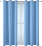 ChrisDowa Grommet Room Darkening Curtains for Bedroom and Living Room - 2 Panels Set Thermal Insulated Blackout Curtains (Sky Blue, 42W x 63L)