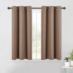 NICETOWN Blackout Window Curtains and Drapes for Kitchen, Window Treatment Thermal Insulated Solid Grommet Blackout Drapery Panels (Set of 2 Panels, 42 by 45 Inch, Cappuccino)